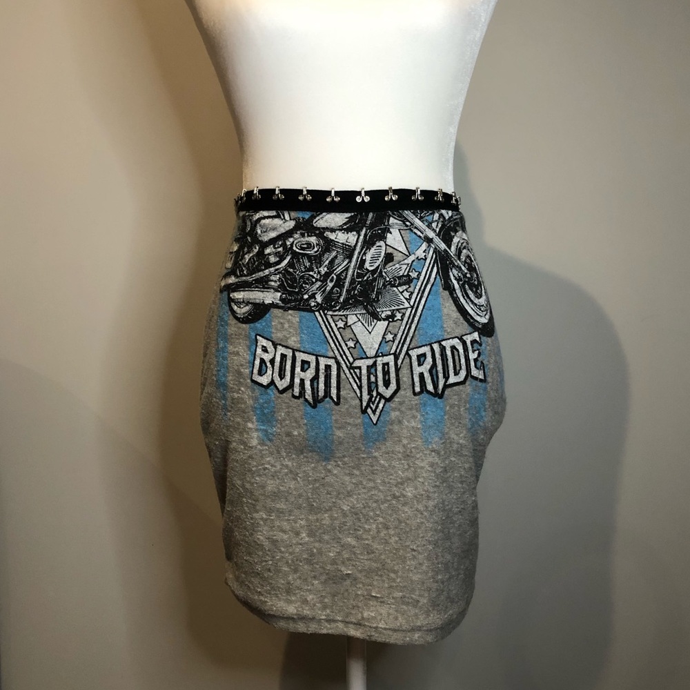 “Born To Ride” skirt w/elastic waist. Cute summer